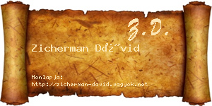 Zicherman Dávid névjegykártya